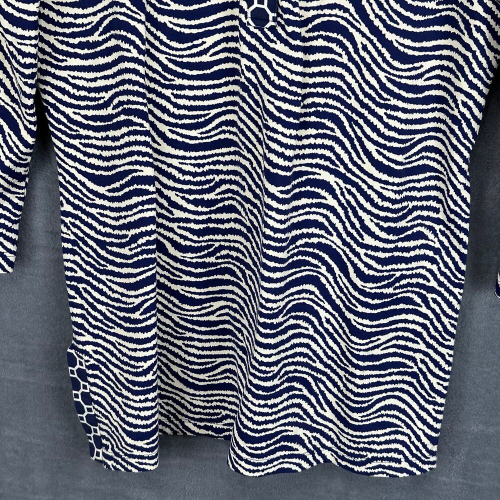 J Mclaughlin Top Womens XS Navy Zebra Catalina Tunic 3/4 Length Sleeve Stretch - Picture 3 of 15
